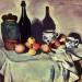 Still Life - Post, Bottle, Cup and Fruit